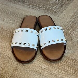 Sincerely Jules White Studded Sandals